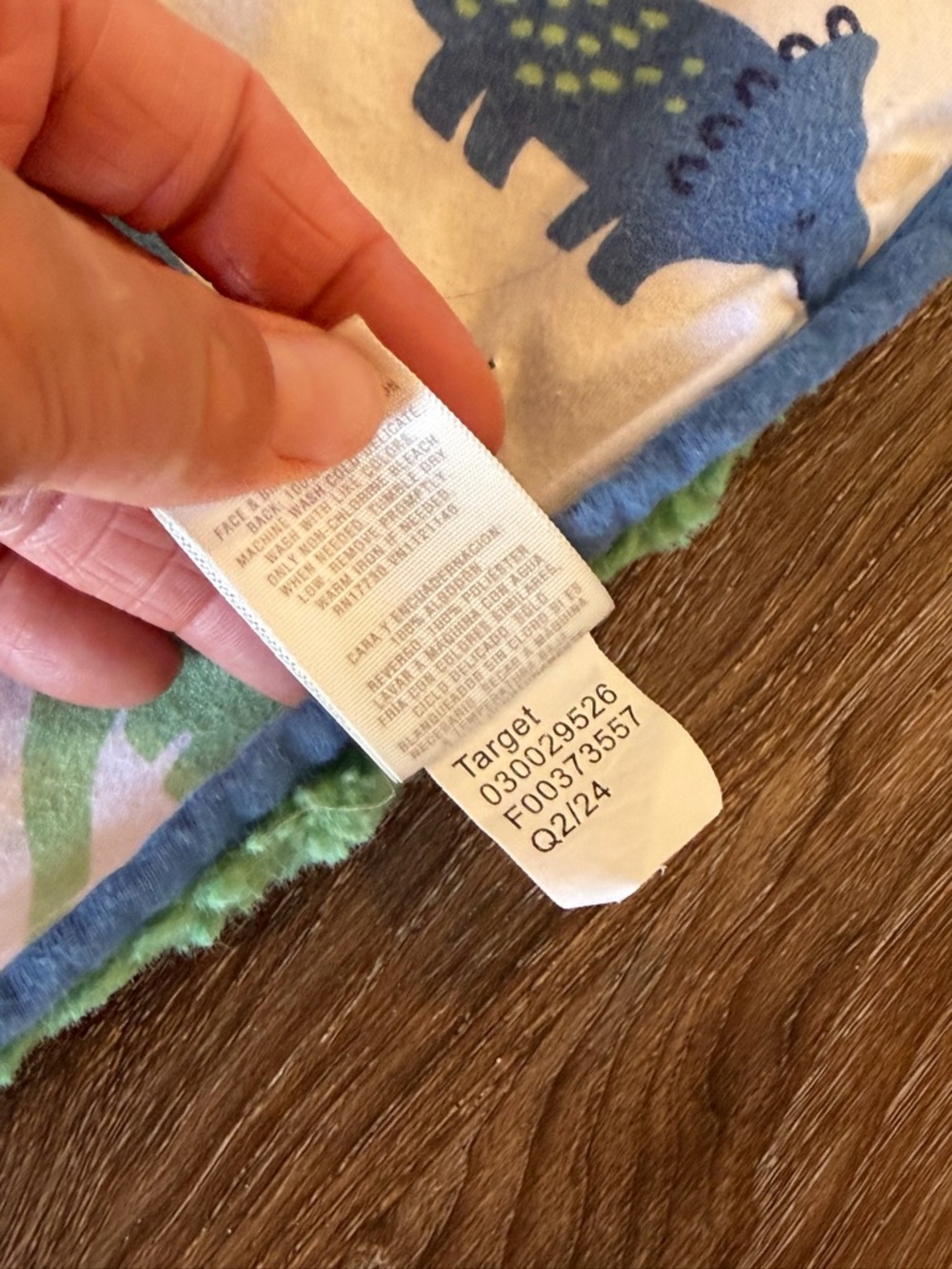 cloud island Green & Blue Dinosaur Baby Blanket - Picture 6 of 8